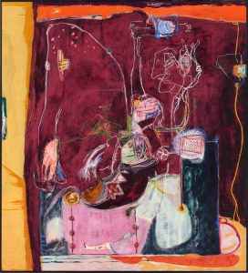 Sarah Dwyer, Nardicot, 2019, Oil, pastel and charcoal on linen, 205.7 x 187 cm